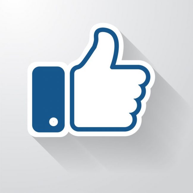 Button icons like on social media sites in a long shadow that looks simple.